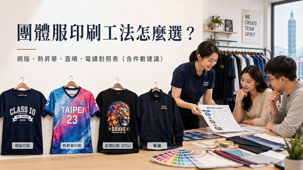 團體服印刷工法怎麼選？網版、熱昇華、直噴、電繡對照表（含件數建議） - 創八製衣(台北店)的消息與文章